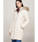 Tommy Jeans Down coat with hood and beige piping