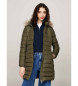 Tommy Jeans Down coat with hood and green piping