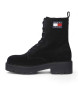 Tommy Jeans Botines de piel militares negro