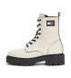 Tommy Jeans Stivaletti Urban Piping in pelle bianca