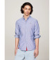 Tommy Jeans Camisa oxford de algodão com corte slim azul