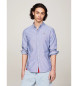 Tommy Jeans Camicia blu slim fit in cotone Oxford