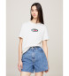 Tommy Jeans T-shirt d'archivio con logo retrò bianco