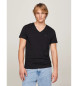 Tommy Jeans Schwarzes T-Shirt mit V-Ausschnitt