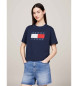 Tommy Jeans T-shirt blu con logo dalla vestibilità ampia