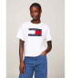 Tommy Jeans Logo-T-Shirt in lockerer Passform wei