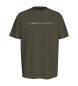Tommy Jeans Rundhals-T-Shirt mit grünem Logo