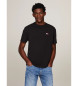 Tommy Jeans T-shirt med rund hals og sort patch