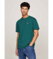 Tommy Jeans Round-necked T-shirt with green patch