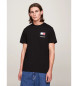 Tommy Jeans T-shirt Essential slim fit com logótipo preto