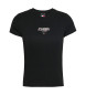 Tommy Jeans Majica Essential Slim z logotipom črna