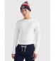 Tommy Jeans T-shirt bianca a maniche lunghe slim fit 