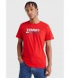 Tommy Jeans T-shirt Logo en coton pur rouge