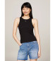 Tommy Jeans Ribbed sleeveless T-shirt with black logo