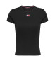 Tommy Jeans Slank Rib T-shirt zwart