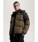 Tommy Jeans Alaska quilted jacket green block colour