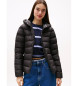 Tommy Jeans Quiltet dunjakke med htte, sort
