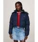 Tommy Jeans Alaska quilted jacket in navy cropped cut