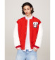 Tommy Jeans Giacca universitaria color block rossa