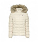 Tommy Jeans Chaqueta con capucha de pelo sintético beige