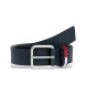 Tommy Jeans Leren riem met navy leren riemlus patch