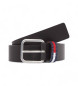 Tommy Jeans Ryan Essential Leren Riem Zwart