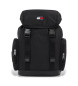 Tommy Jeans Mochila Essential con solapa negro