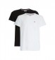 Tommy Jeans Pak 2 T-shirts Slim wit, zwart