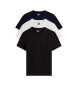 Tommy Jeans Set de 3 camisetas extraslim con logo negro, marino, blanco