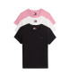 Tommy Jeans Lot de trois T-shirts rose, blanc, noir