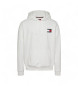 Tommy Jeans Sweatshirt med huva, dragsko och vit logotyp