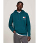 Tommy Jeans Sweatshirt with hood, drawstring and green logo