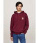 Tommy Jeans Rdbrun sweatshirt med htte og snre