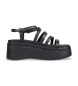 Tommy Jeans Sandlias de cunha com alas preto