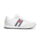 Tommy Jeans Sapatilhas com log�tipo e texturas mistas brancas