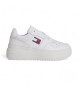 Tommy Jeans Sapatos de basquetebol em pele Essential branco