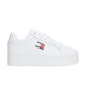 Tommy Jeans White platform leather trainers