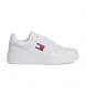 Tommy Jeans Essential Retro Basket Leren Sneakers wit