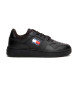 Tommy Jeans Essential Retro Sneakers i läder svart