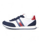 Tommy Jeans Zapatillas estilo running con cordones y logo blanco