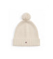 Tommy Hilfiger Bonnet essentiel avec pompon et logo blanc