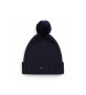 Tommy Hilfiger Essential Klobuk s pompom in logotipom mornarice  