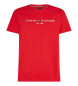 Tommy Hilfiger T-shirt com logótipo bordado vermelho