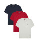 Tommy Jeans Pack of 3 extra slim T-shirts with multicolour logo