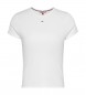 Tommy Jeans Essential Ribbet T-shirt hvid