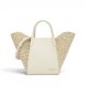 TOUS Borsa tote Tulip in rafia color beige