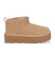 UGG Bottines en cuir Classic Ultra Mini Platform beige