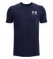 Under Armour UA Sportstyle - kortärmad marinblå t-shirt med vänster bröstkorg