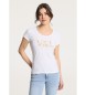 Victorio & Lucchino, V&L Basic T-shirt met korte mouwen en witte bloemblaadjes