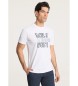 Victorio & Lucchino, V&L Kurzärmeliges Basic-T-Shirt mit weißer Grafik auf der Brust